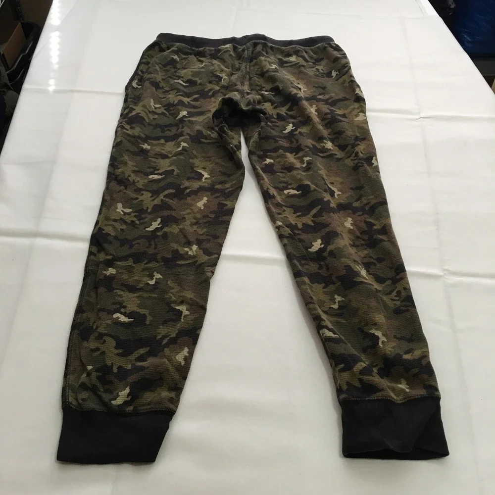 Polo Ralph Lauren Joggers Mens Medium Green Camo Waffle Knit Drawstring